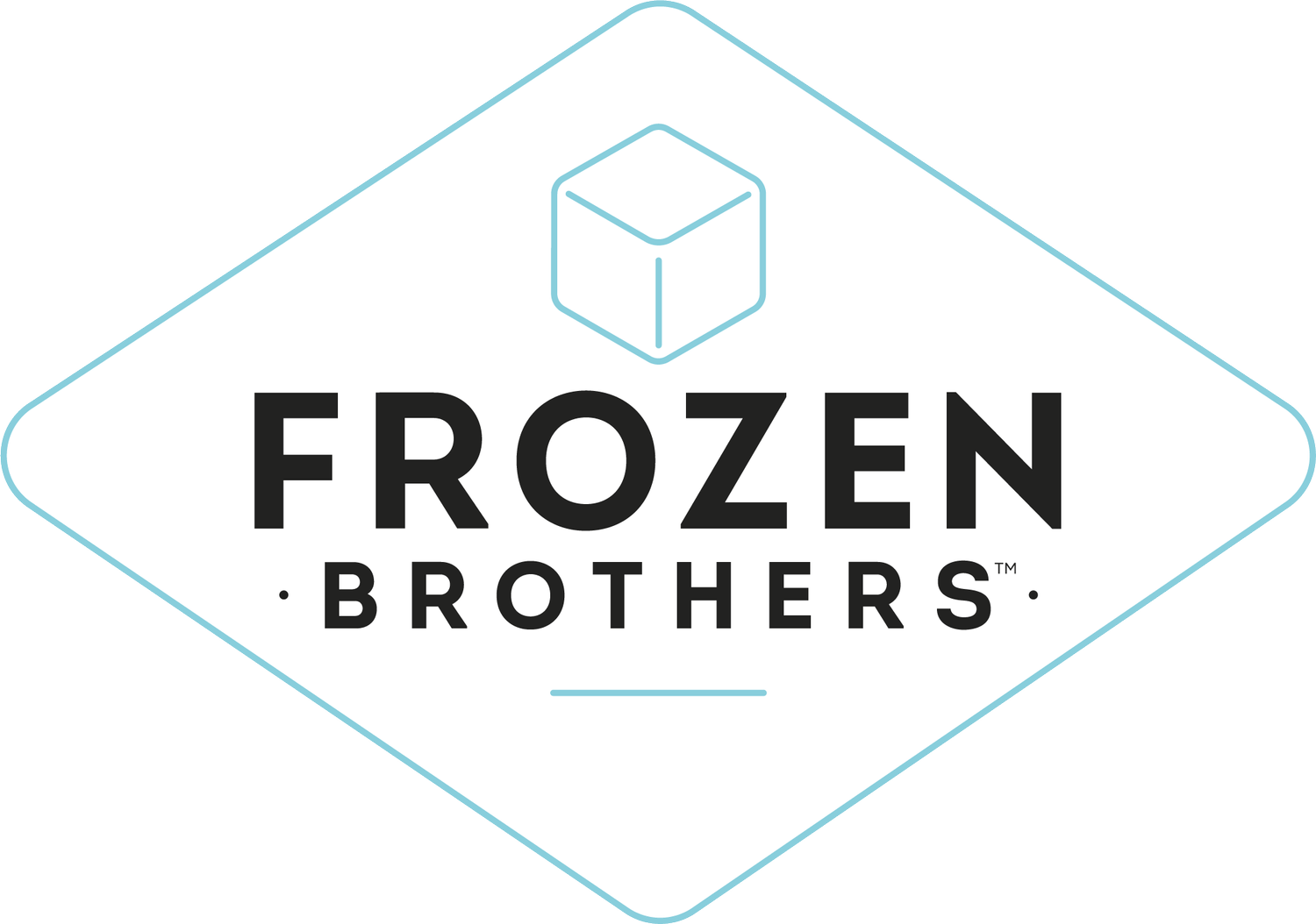 Frozen Brothers logo met ijsblokje symbool